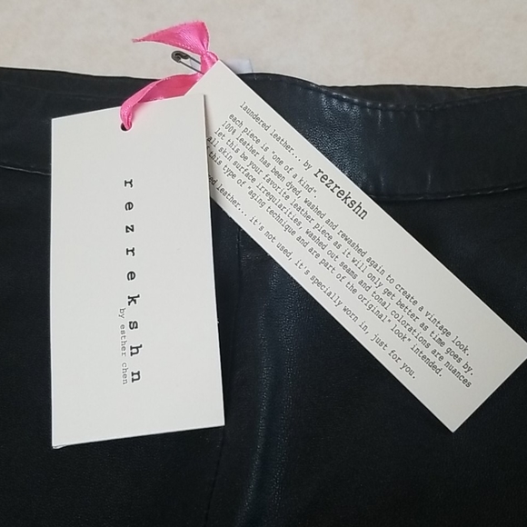 NWT Rezrekshn Ester Chen 100% Leather Mini Skirt FREE SHIP - Picture 9 of 9